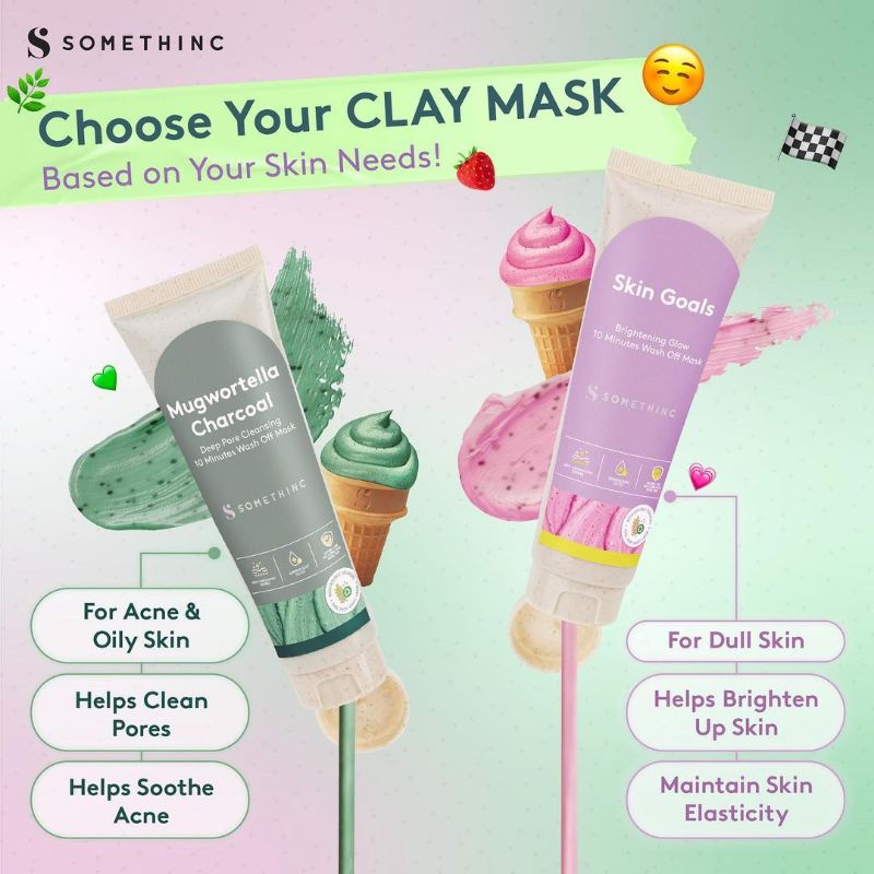 SOMETHINC CLAY MASK MUGWORTELLA CHARCOAL SKIN GOALS WASH OFF MASK