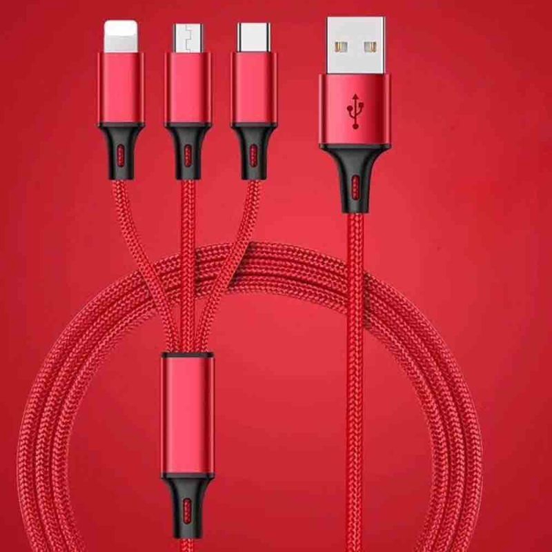 3 in 1 Kabel Charger Micro USB Tipe C Untuk iphone