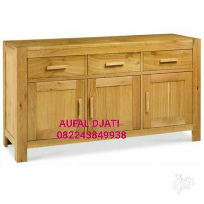 Lemari bufet meja tv minimalis cabinet jati jepara.