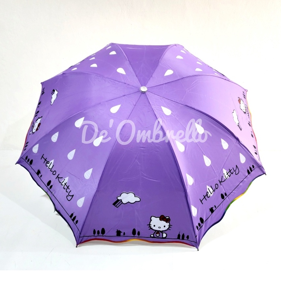 (NF-417) Payung Fancy Motif Hello Kitty  Gelombang ANTI UV