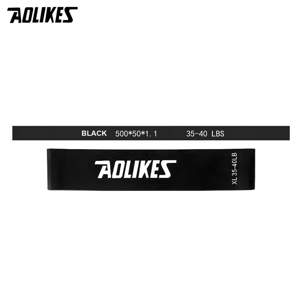 [1PCS] AOLIKES Resistance Band Loop  50cm ECER Olahraga Booty & Arm-BLACK 35-40 LB