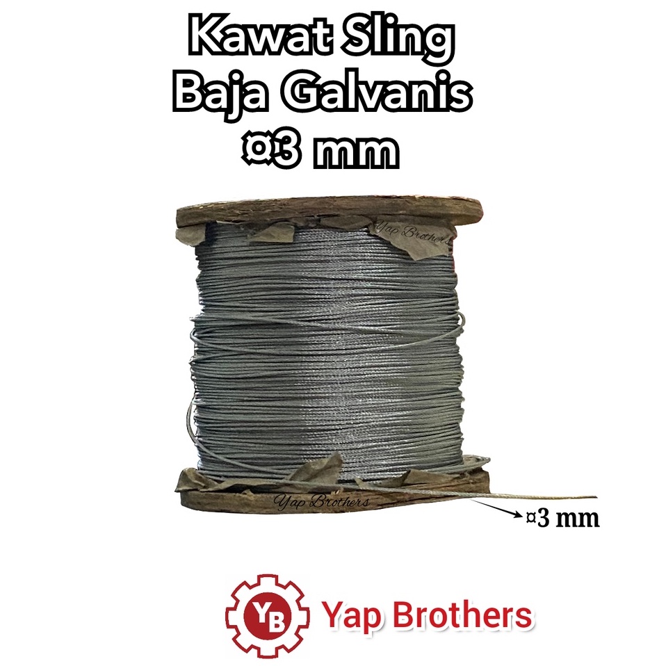 Kawat Sling 3 mm Baja