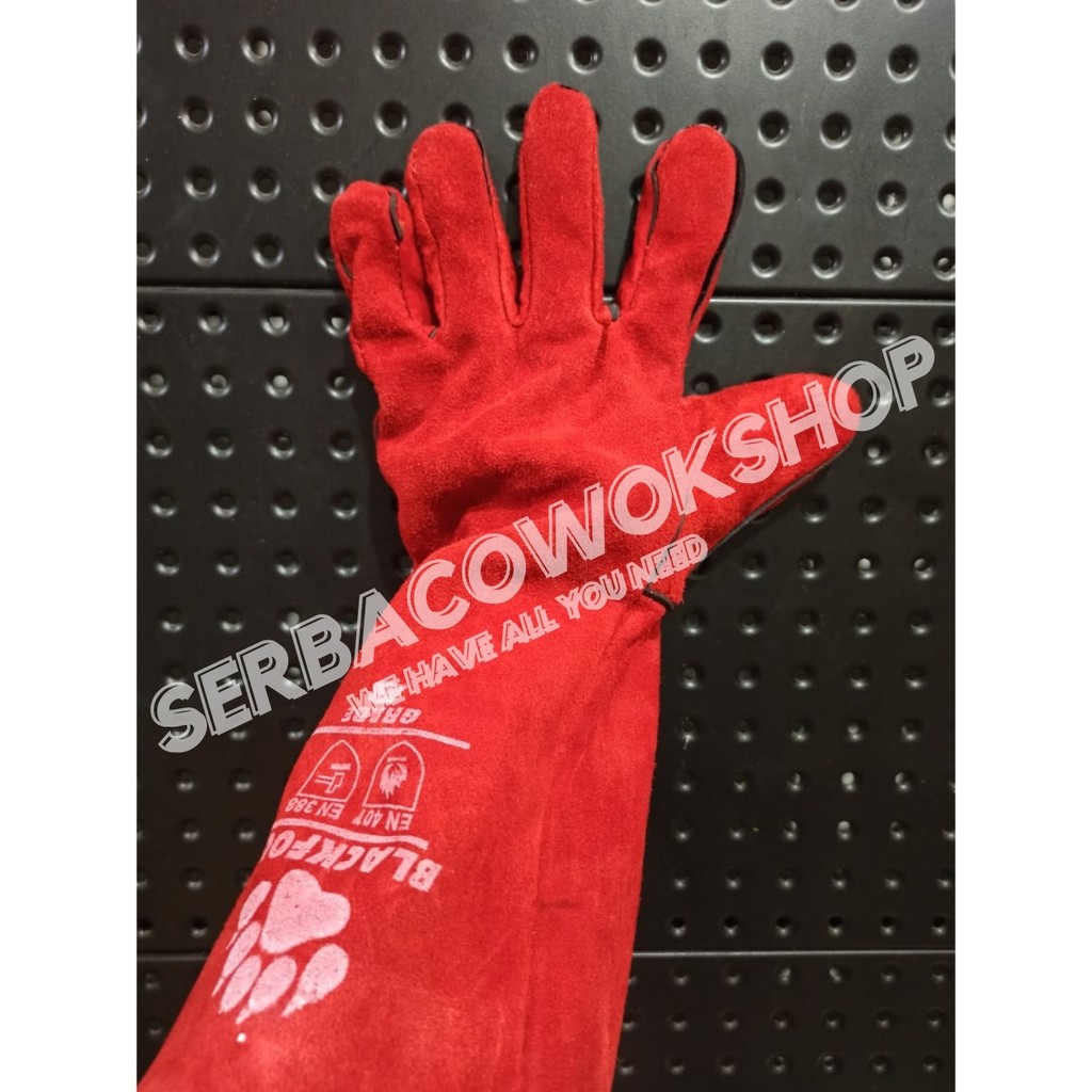 Blackfoot Sarung Tangan Welder/Las Leather Glove Kulit Sapi Grade B Merah Termurah Berkualitas