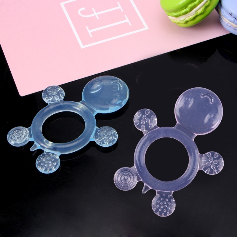Mary Mainan Teether Bayi Bentuk Kura-Kura Bahan Silikon Bebas BPA Charms