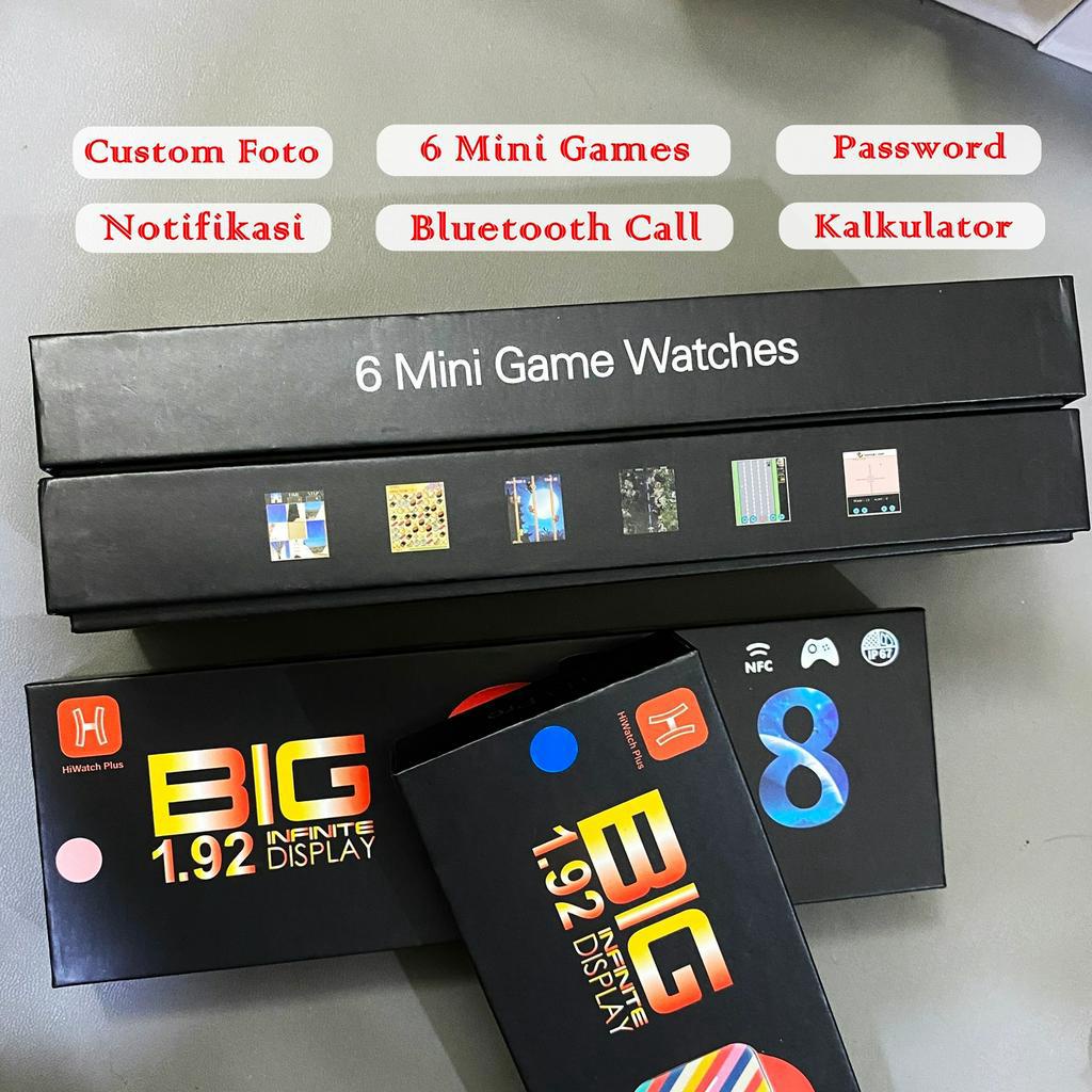 (Bisa COD) SmartWatch Series 8 i13 Pro Full Layar ADA 6 GAME Kalkulator &amp; Password Support Android Ios