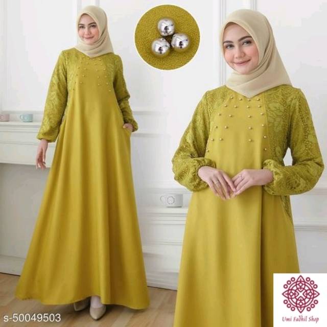 Kyoko Fashion Dress Wanita Muslim Dress Maxi Ayyu-Green