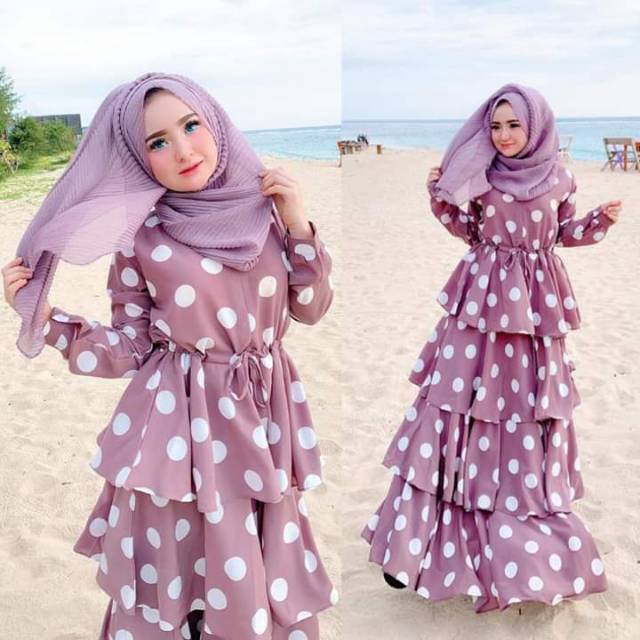 Gamis polkadot by shellasaukia