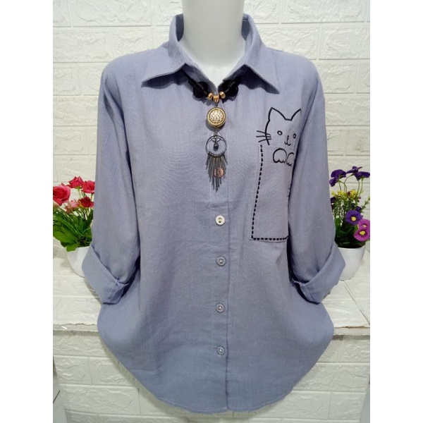 Kemeja viral ngetren baju atasan wanita K1839W-1