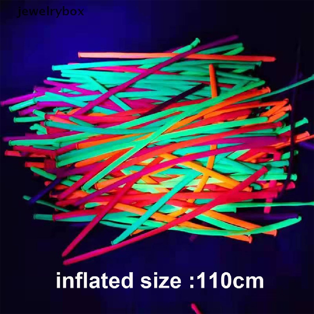 100 Pcs Balon Panjang Warna Neon Glow In The Dark
