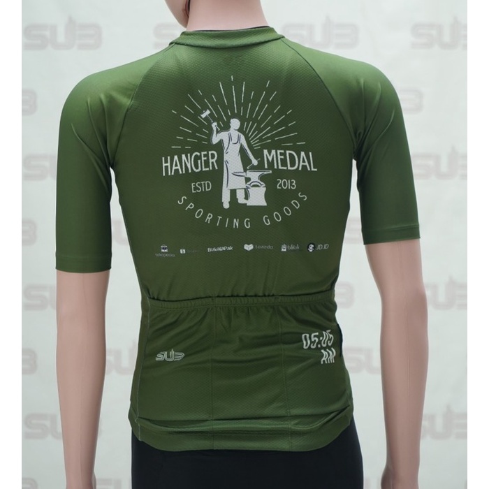 HANGERMEDAL ARMY GREEN SUBJERSEY SUB JERSEY SEPEDA 05 AM 05AM ELITE