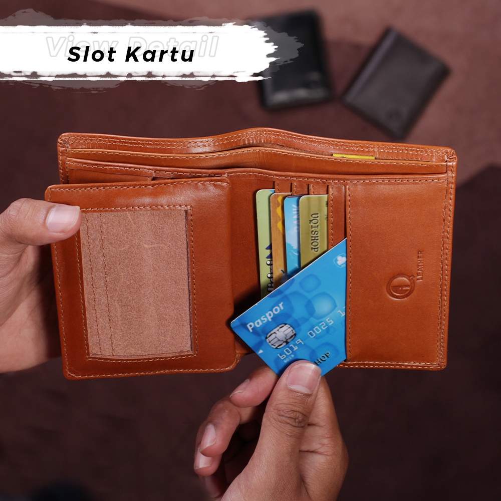 Dompet Kulit Pria Dompet Kartu Pria Lipat Kulit Sapi Asli Original D007 Dompet SLIM Pria Kulit Sapi Asli 2 Lipat 12 Slot Kartu KUALITAS TERJAMIN MEMUASKAN