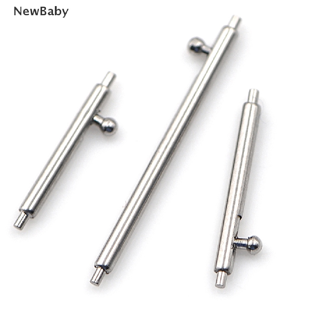 10pcs pin bar strap Jam Tangan Bahan stainless steel Ukuran 12-22mm