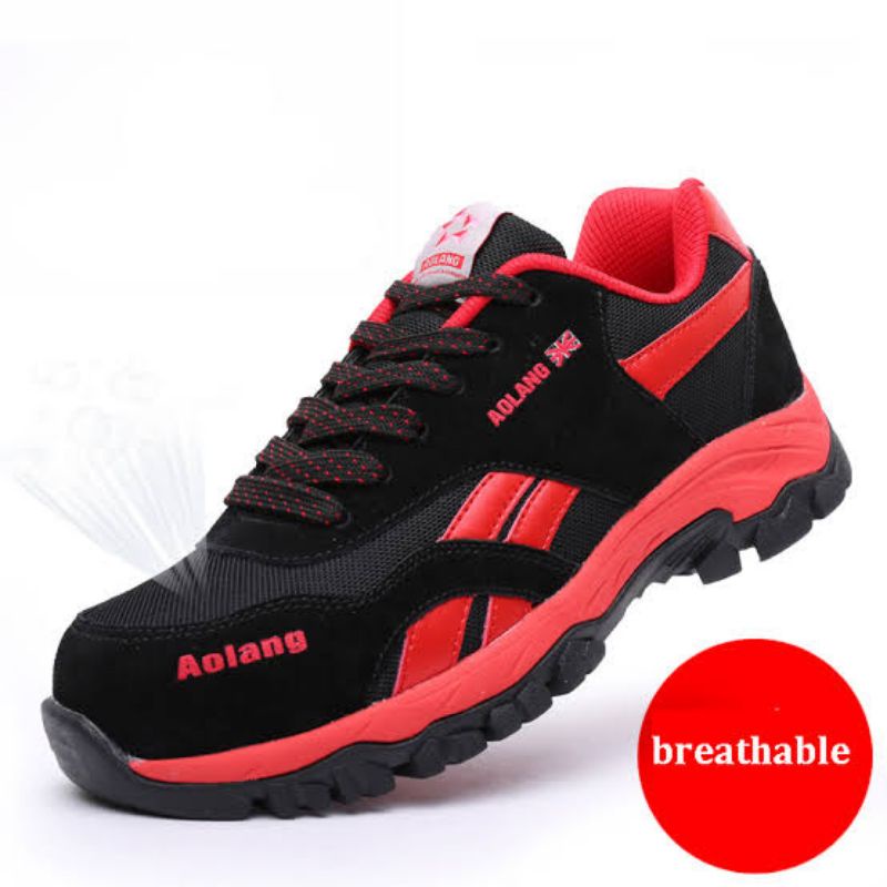 Sepatu safety sporty AOLANG 23 ujung besi import pria wanita