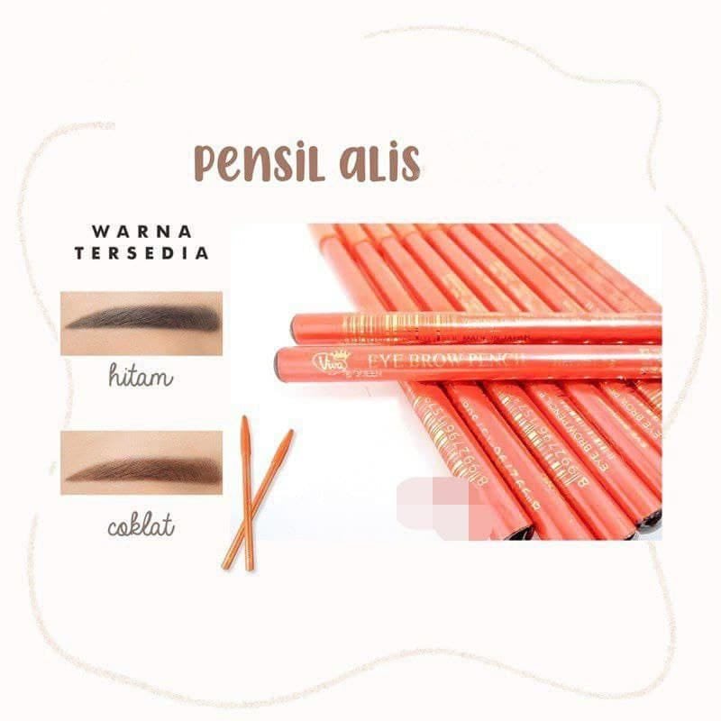 VIVA Cosmetics Eyebrow Pencil / Pensil Alis Viva 100% Original BPOM / Black / Brown / Dark Brown / g