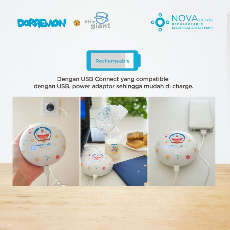 Little Giant Doraemon Nova Rechargeable Electric Breast Pump