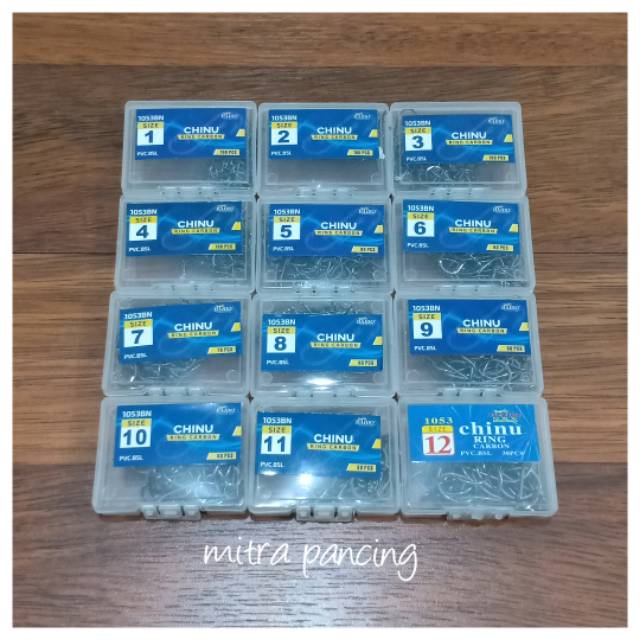 Mata kail pancing carbon kotak ukuran besar no 1 sampai 12