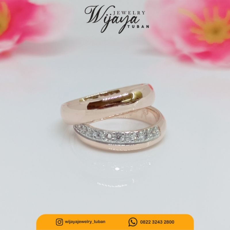 Cincin lamaran palladium dan emas putih