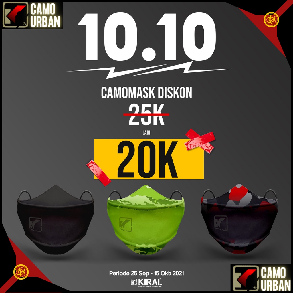 Masker Kain Duckbill 3 Lapis Ply premium 3D Motif Hitam Kiral Original Bandung