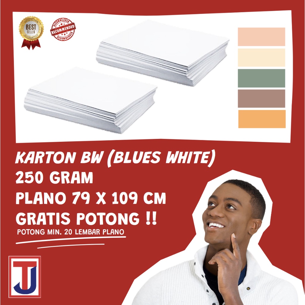 

KARTON BW ( Blues White / Bluish White ) 250 Gram Ukuran Plano / A4 / F4 / Folio