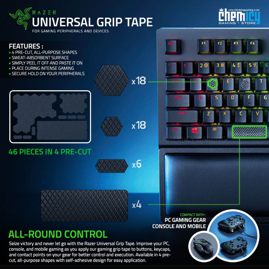 Razer Universal Grip Tape for Gaming Peripherals