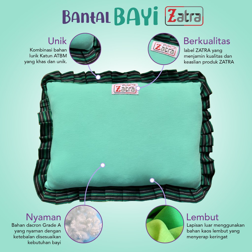 ZATRA BANTAL BAYI LEMBUT NYAMAN BAHAN KAOS KOMBINASI TENUN