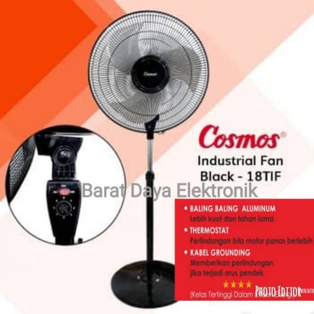 Cosmos Kipas Angin Besi Tornado TIF 1801 – Industrial Fan 90 Watt Black