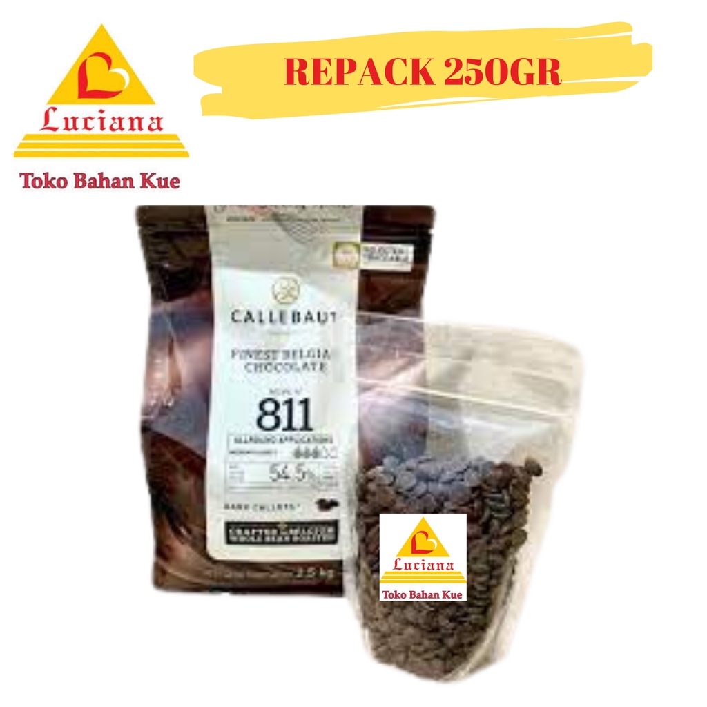 Callebaut dark Chocolate 811 Couverture 54,5% cokelat coklat 250 gr TERMURAH