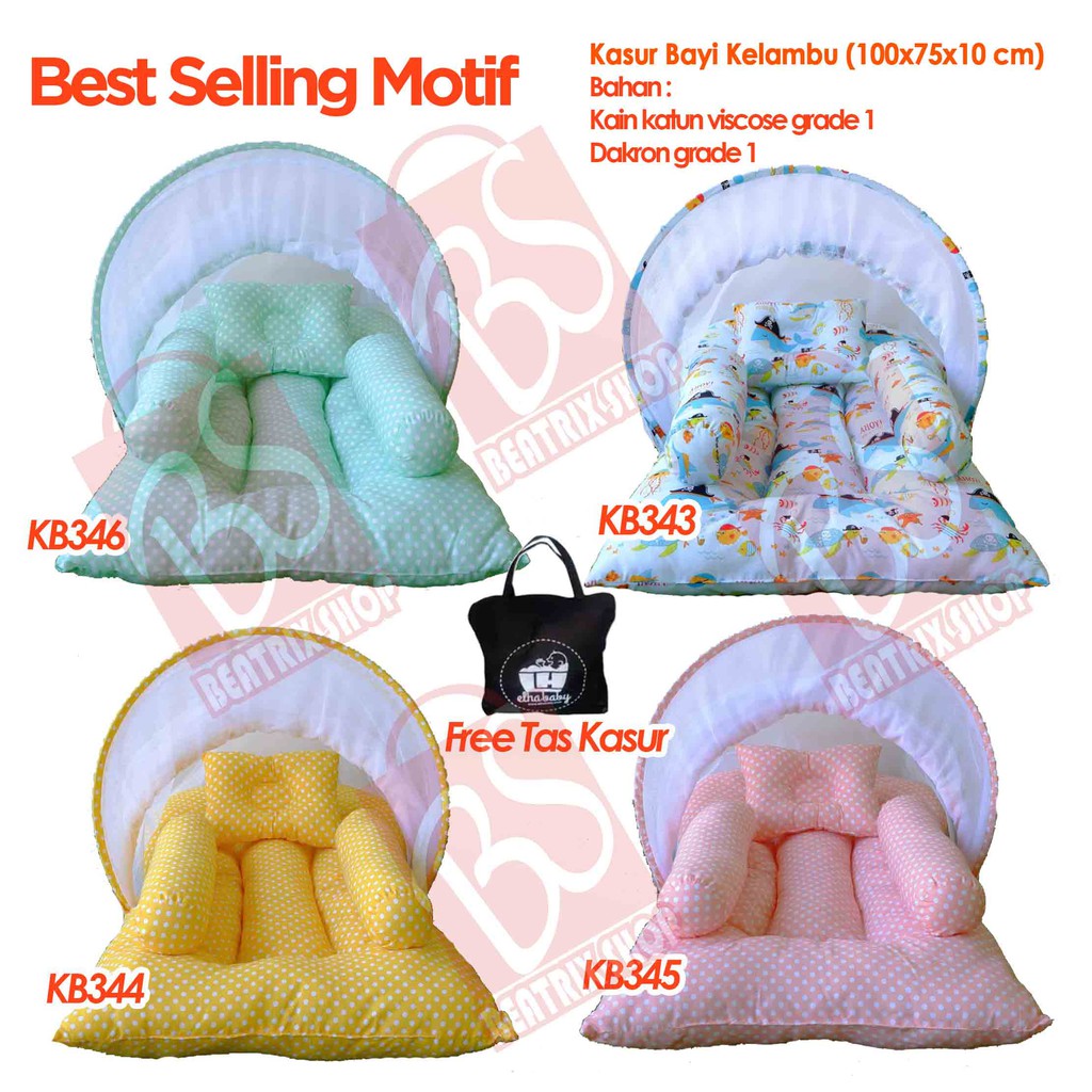 SEPAKET !!! SET KASUR BAYI TENDA KELAMBU NEWBORN BANTAL GULING KARAKTER LUCU BABYBESS TERMURAH 063