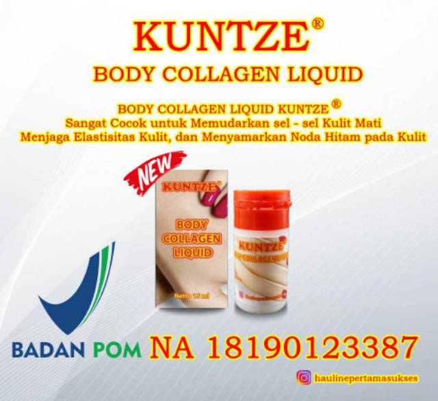 KUNTZE BODY COLLAGEN LIQUID BPOM 15ML | BIBIT PEMUTIH KULIT