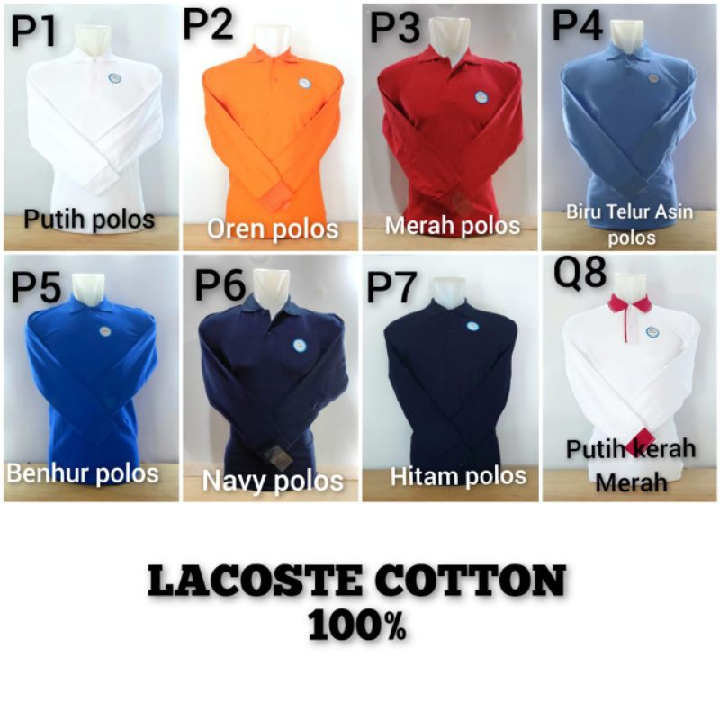 kaos polo katun lacoste size S-XL