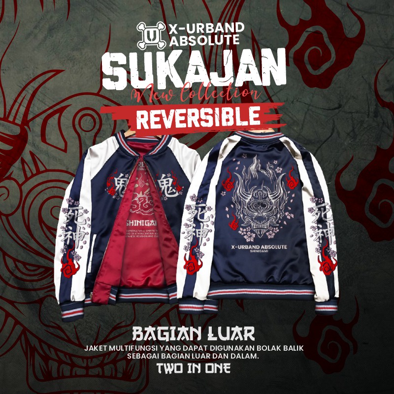 XUrband Jaket Bomber Bolak Balik Sukajan Original Distro Premium Quality Bahan RZN Waterproof Tebal 