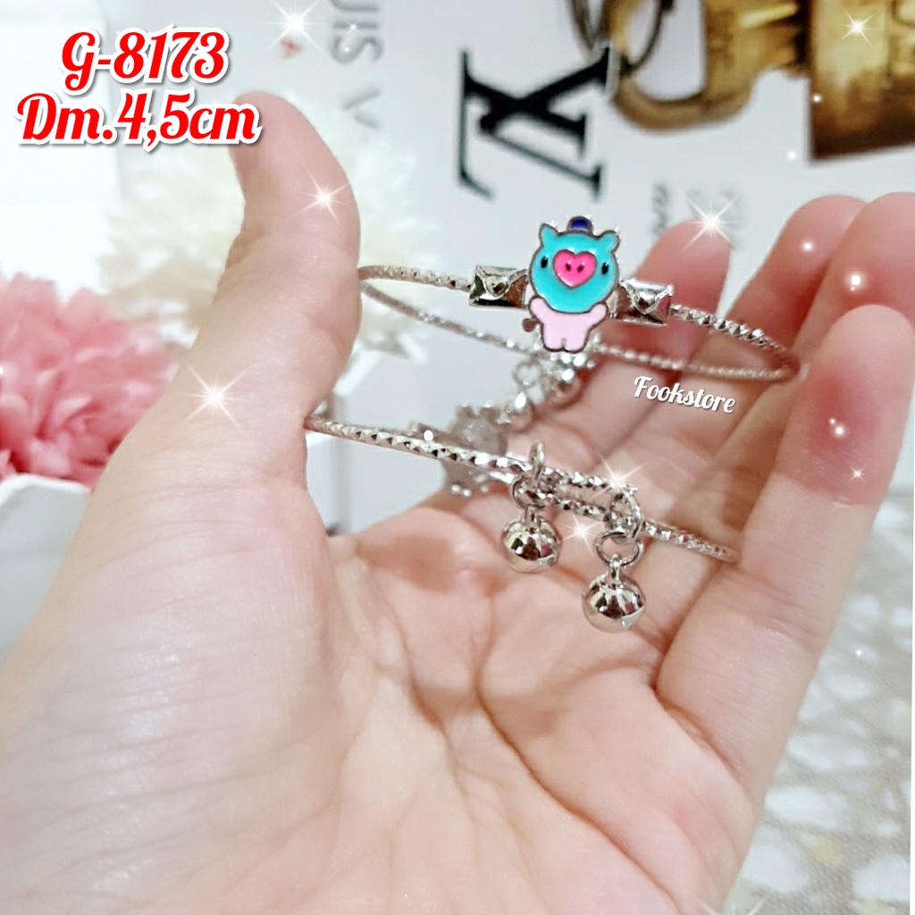 TERBARU GELANG ANAK XUPING MOTIF BT21 SILVER KARTUN KOREA/ANTI ALERGI