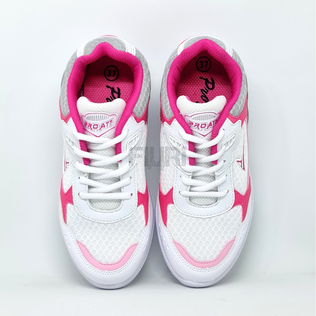 FIURI - Pro ATT Original - XP 09 Putih Pink 37-40 - Sepatu Kets Wanita - Sepatu Sneakers Wanita - Sepatu Olahraga Sport Wanita - Sepatu Casual - Sepatu Jogging Lari Fitness Gym Senam Wanita - Sepatu Cewek - Sepatu Sekolah Bertali SD SMP SMA