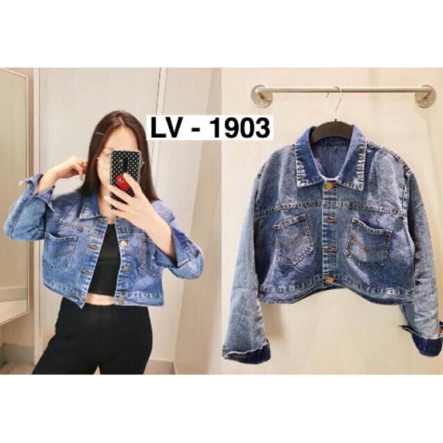 Jaket levis wanita crop denim//Jaket jeans crop sexy