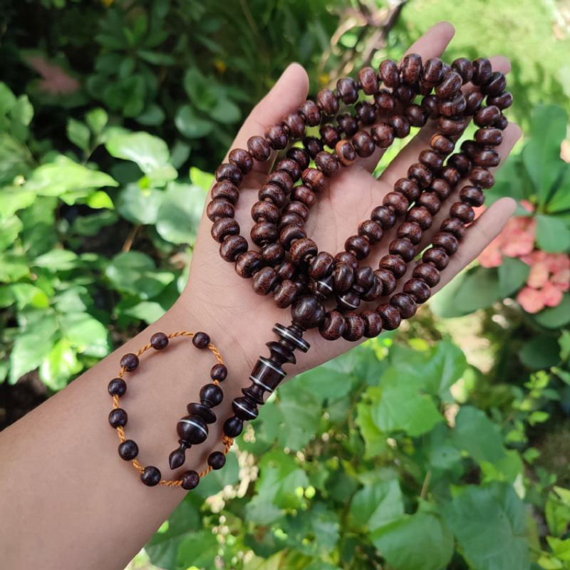 Tasbih Kayu Galih Asem Motif Profil Size 9mm x 11mm_Motif Kepala Super