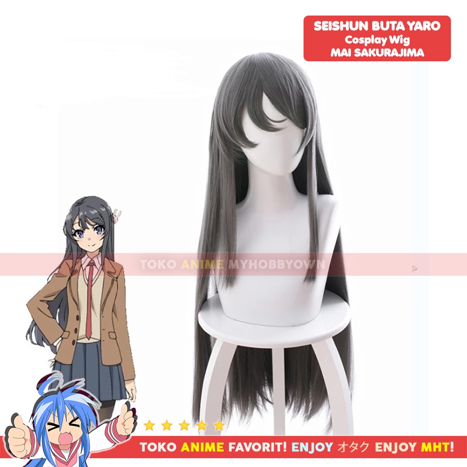 Wig Cosplay Anime Aobuta Mai Sakurajima Seishun Buta Yarou wa Bunny Girl Senpai no Yume wo Minai Ras