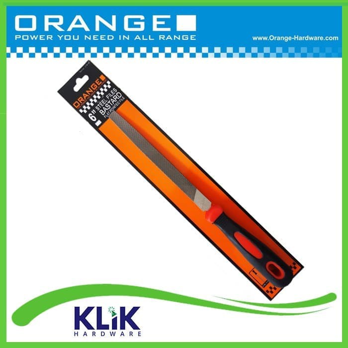 Orange Kikir Besi Flat Plat 6 Inch 150 mm - Bastard Flat Files