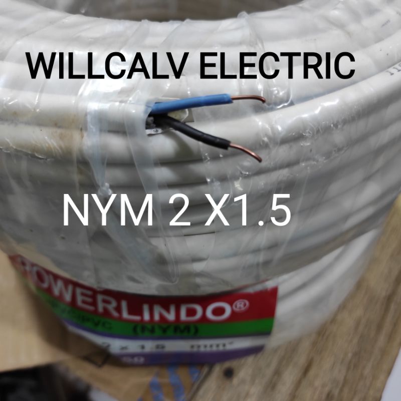 POWERLINDO KABEL NYM 2X1.5 / KABEL NYM 2X1.5 POWERLINDO / KABEL KAWAT TEMBAGA POWERLINDO NYM 2X1.5 50Y