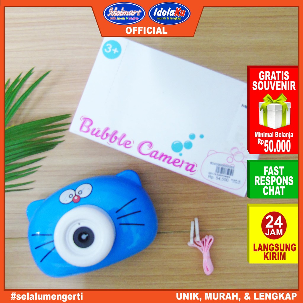 IDOLMART Mainan Bubble Elektrik Bentuk Kamera machine / Gelembung Bubble camera Lampu Dan Musik Surabaya