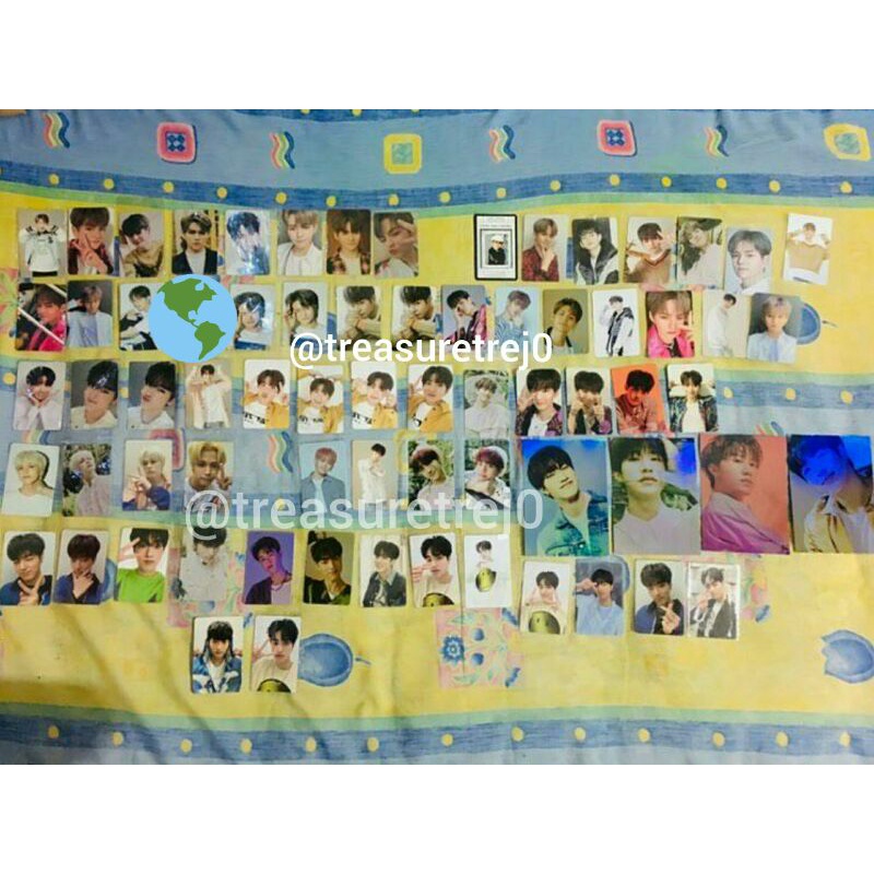 Photocard TREASURE Yoshi pout wink gigit bibir Junkyu Tuspal baret Asahi Doyoung Haruto selca blue