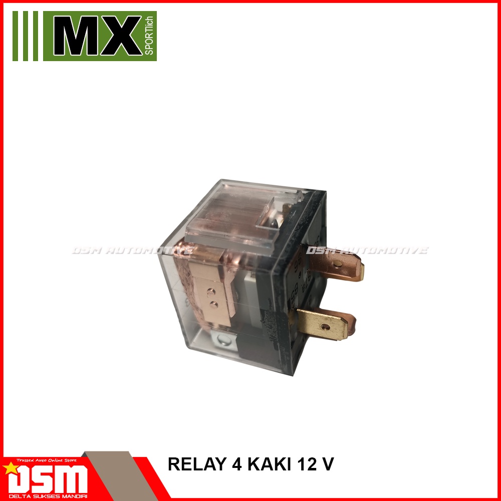 Relay MX Transparan 4 Kaki  4 Pin 12V 40 A Genuine Part form MX auto part