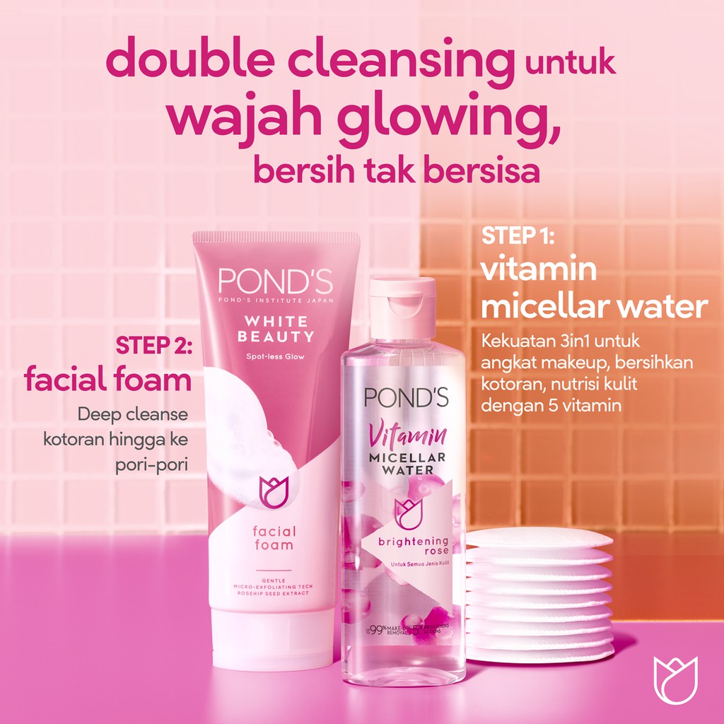 POND'S Micellar Water Brightening Rose dengan Niacinamide dan Vit C 100ml