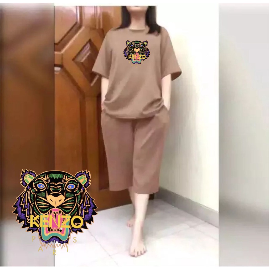 Setelan Jumbo Kulot Wanita Atasan Big Size LD 120 Motif Kz Paris