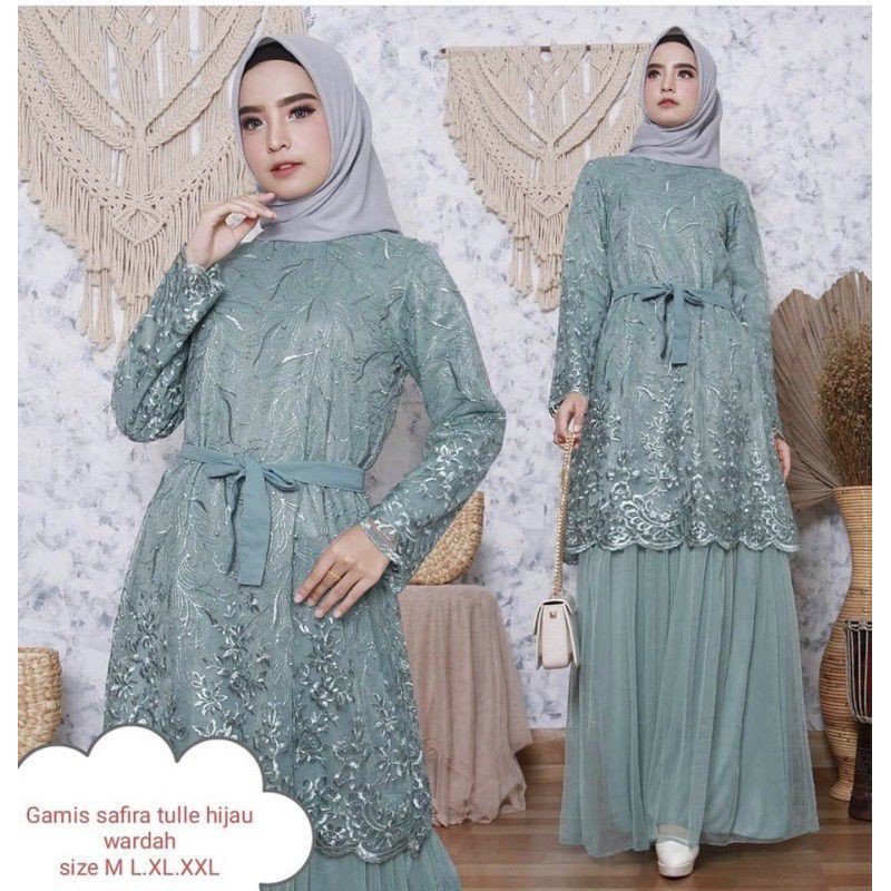 TERLARISS  100% REAL PICT ORI Gamis Safira Tulle Gamis Kebaya Model Terbaru 2021 Ukuran M,L,XL,XXL