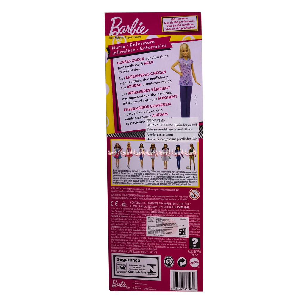 Barbie Nurse Doll Perawat Baju Motif Barbie Career Doll Mainan Boneka Berbi