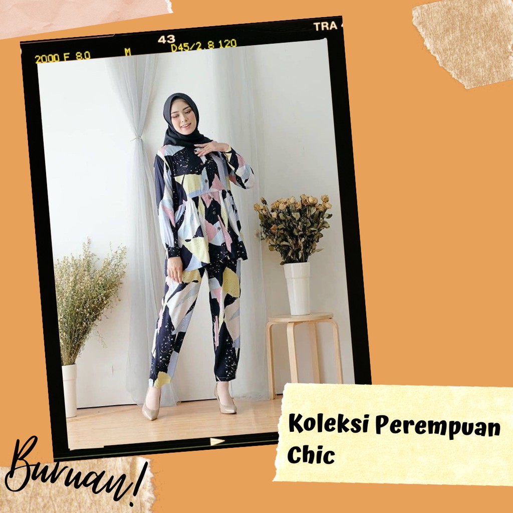 Setelan Baju Piyama Wanita Kekinian Lengan Panjang Dewasa