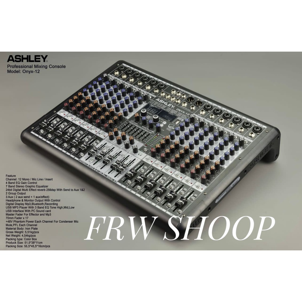 MIXER AUDIO ASHLEY NEW ONYX12 / ASHLEY ONYX 12 / ONYX-12( 12CH,USB,BT,)CONECT PC