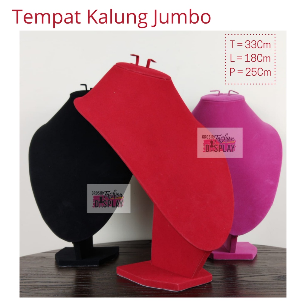 Tempat Kalung Jumbo Display Stand Pajangan Bludru Jumbo Warna Pajangan Display Kalung / Tempat Mahar Perhiasan Display Hantaran Seserahan-BH