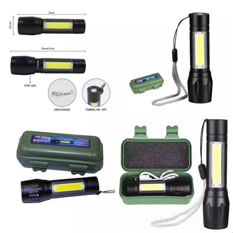 XPE 511 SENTER SMART MINI LED ZOOM SUPER TERANG SWAT POLICE LIGHT USB CHARGER, SMART SENTER MURAH