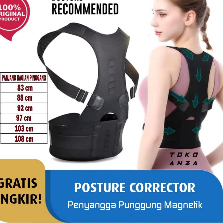 Get Product Penyangga Punggung Back Brace Support Belt Posture Corrector Korset Punggung Pria Wanita Magnetik